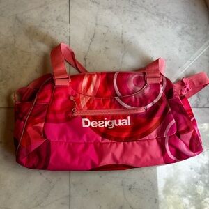 Desigual Pink and Red Patterned Shoulder Bag